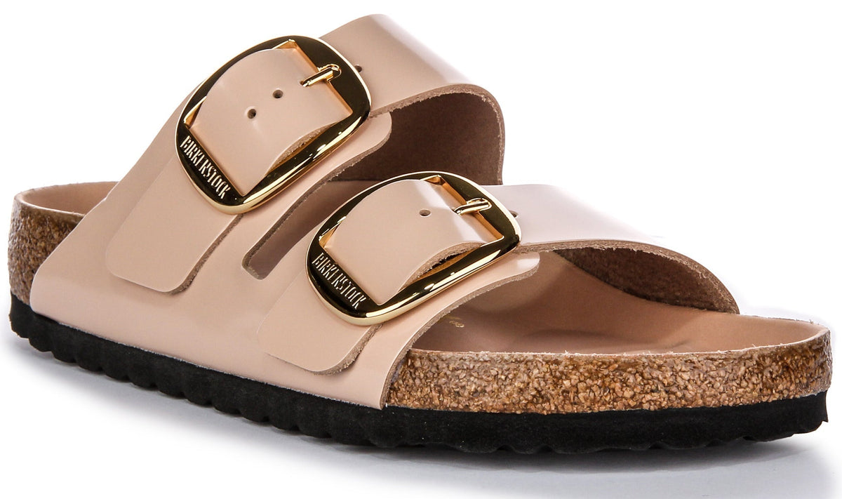 Sandales Birkenstock Arizona | Cuir véritable beige - Grande boucle pour femme
