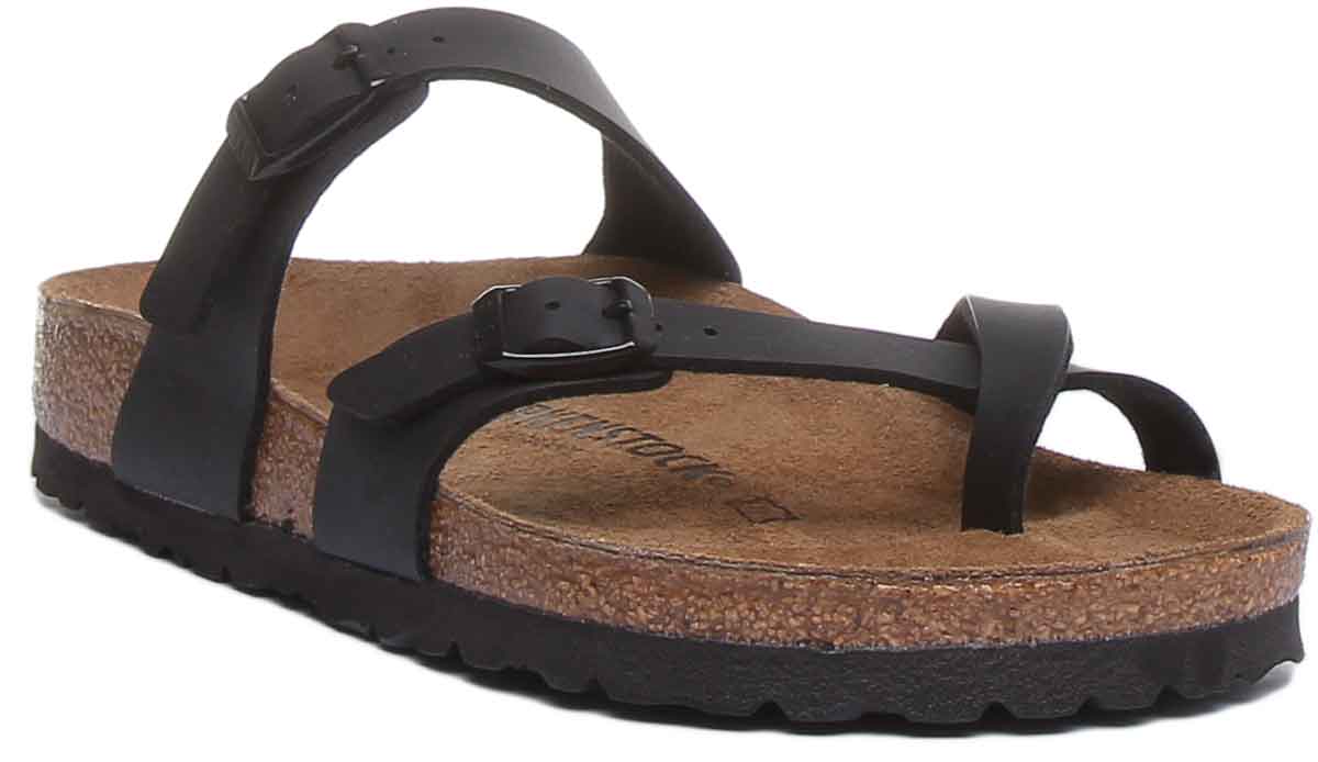 Sandales Birkenstock Mayari | Birko-Flor noir - Finition métallique pour femme