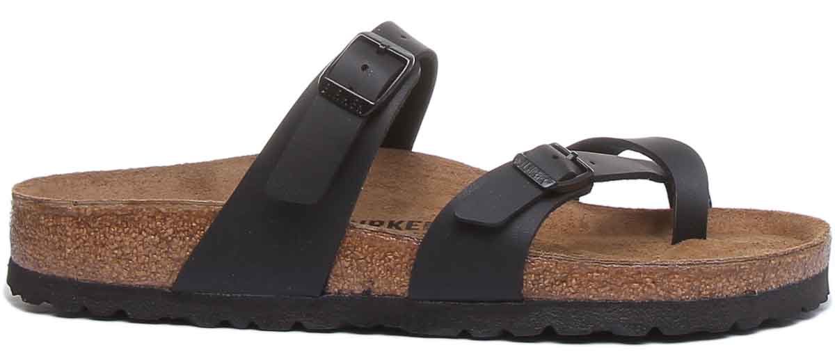 Sandales Birkenstock Mayari | Birko-Flor noir - Finition métallique pour femme