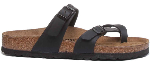 Sandales Birkenstock Mayari | Birko-Flor noir - Finition métallique pour femme