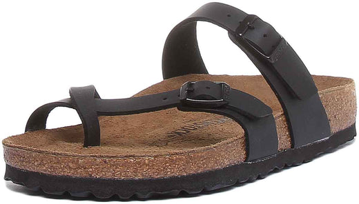 Sandales Birkenstock Mayari | Birko-Flor noir - Finition métallique pour femme