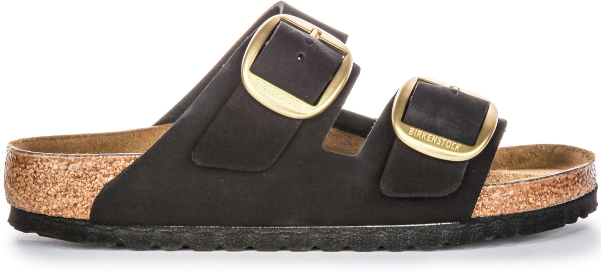 Birkenstock Arizona sandalen | Zwart suède leer - Big Buckle voor dames