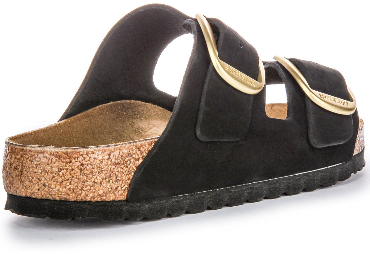 Birkenstock Arizona sandalen | Zwart suède leer - Big Buckle voor dames