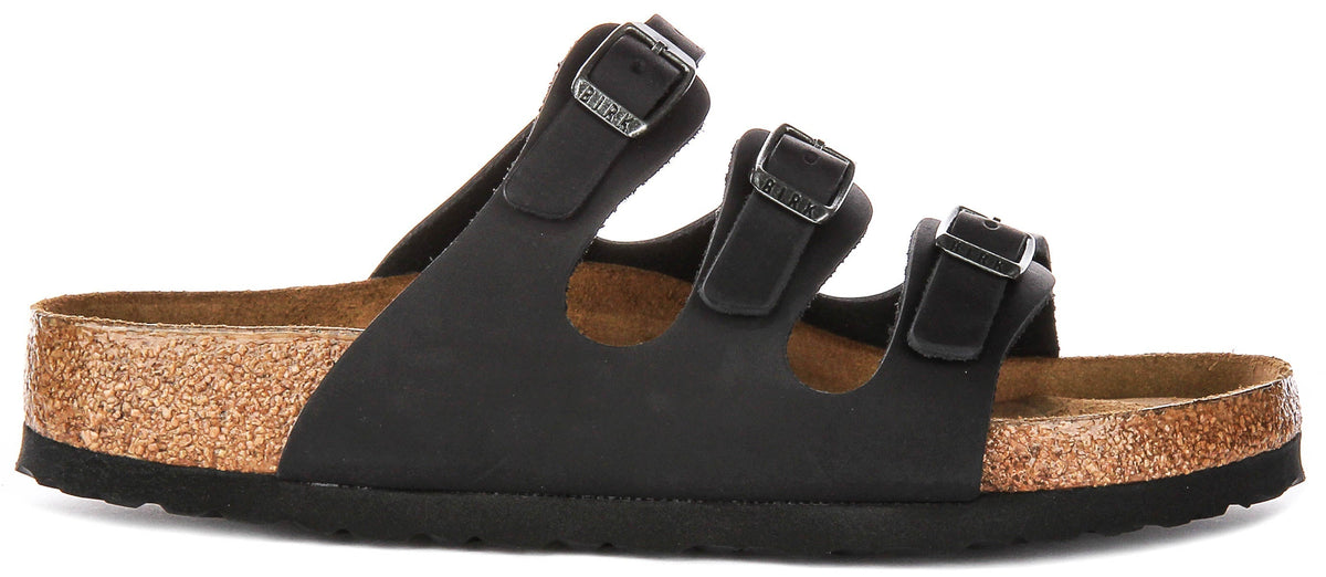 Birkenstock Florida Sandales | Cuir velours noir pour Femme