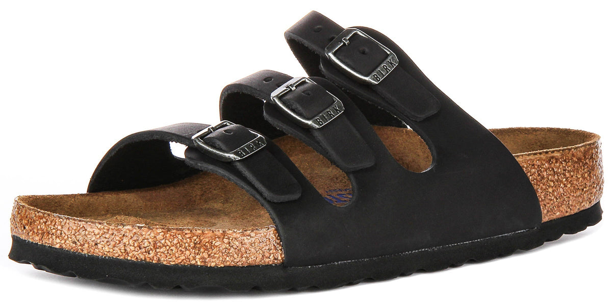 Birkenstock Florida Sandales | Cuir velours noir pour Femme