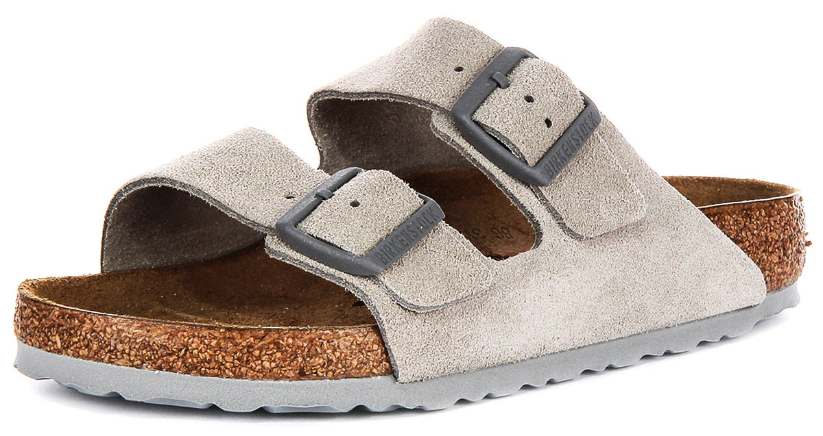 Sandales Birkenstock Arizona | Birko-Flor Stone pour femme - Coupe classique