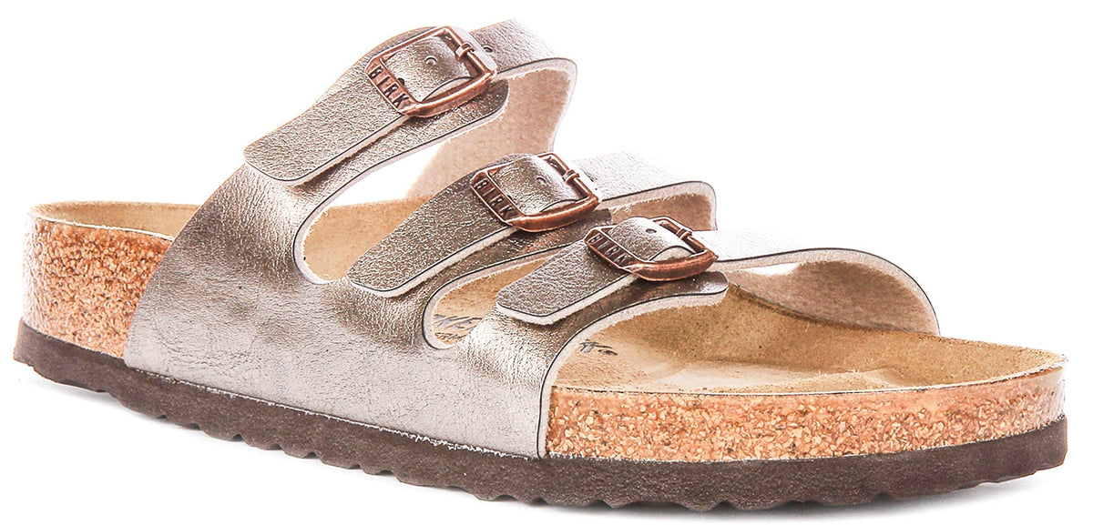 Birkenstock Florida Sandalen | Taupe Birko-Flor voor Dames - Normale Pasvorm