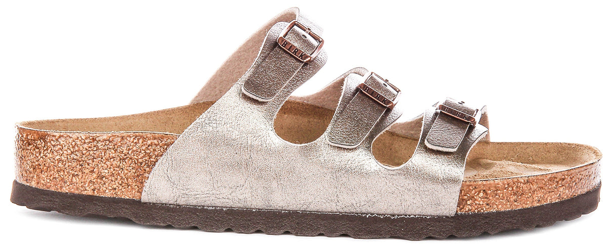 Birkenstock Florida Sandalen | Taupe Birko-Flor voor Dames - Normale Pasvorm