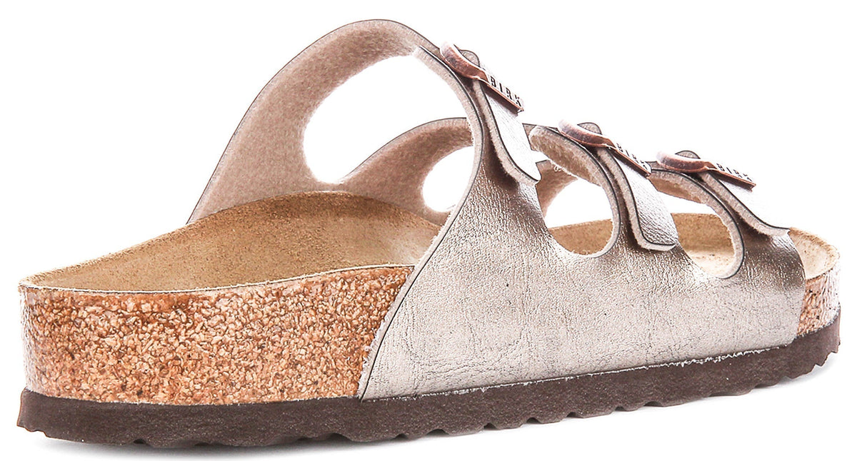 Birkenstock Florida Sandalen | Taupe Birko-Flor voor Dames - Normale Pasvorm