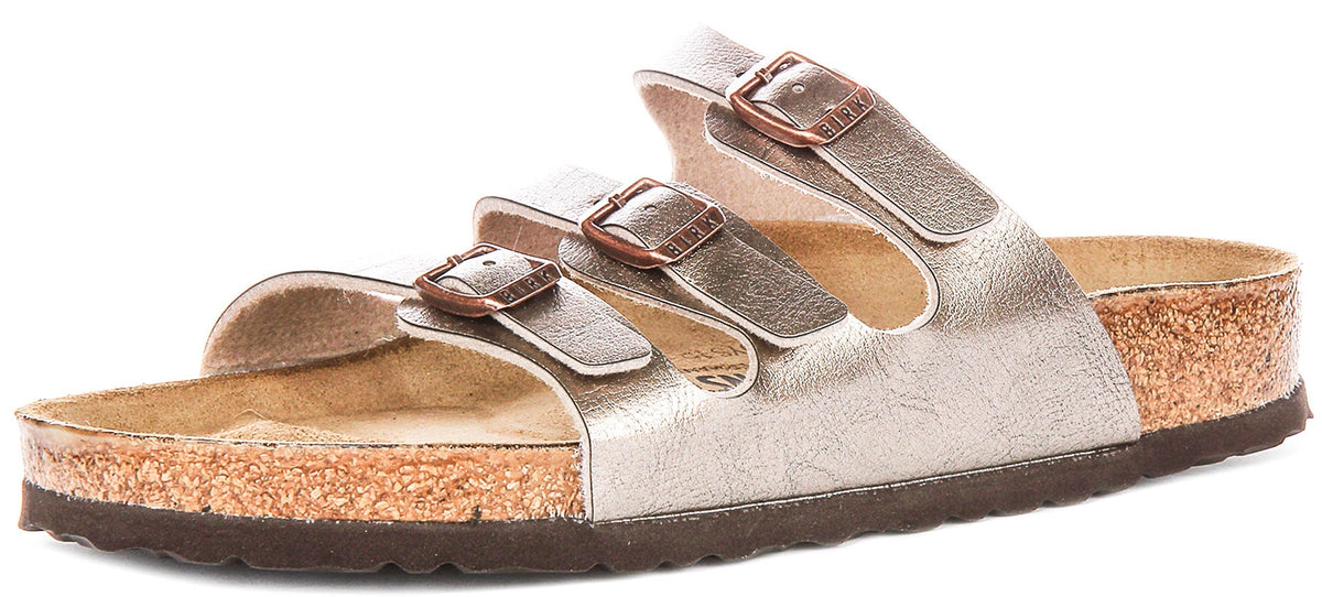 Birkenstock Florida Sandalen | Taupe Birko-Flor voor Dames - Normale Pasvorm