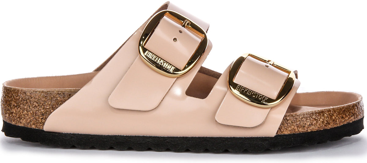 Sandales Birkenstock Arizona | Cuir véritable beige - Grande boucle pour femme