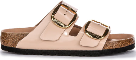 Sandales Birkenstock Arizona | Cuir véritable beige - Grande boucle pour femme