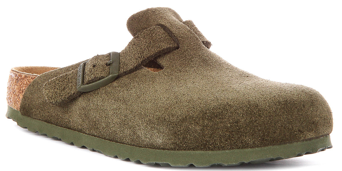 Birkenstock Boston Klompen | Groene Birko-Flor voor Heren en Dames - Normale Pasvorm