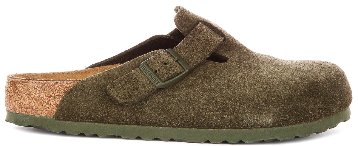 Birkenstock Boston Klompen | Groene Birko-Flor voor Heren en Dames - Normale Pasvorm