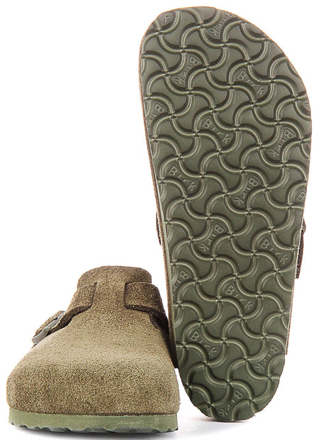 Birkenstock Boston Klompen | Groene Birko-Flor voor Heren en Dames - Normale Pasvorm