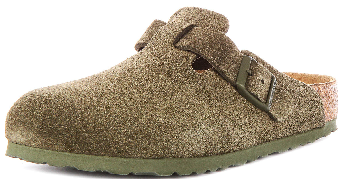 Birkenstock Boston Klompen | Groene Birko-Flor voor Heren en Dames - Normale Pasvorm