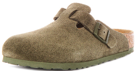 Birkenstock Boston Klompen | Groene Birko-Flor voor Heren en Dames - Normale Pasvorm