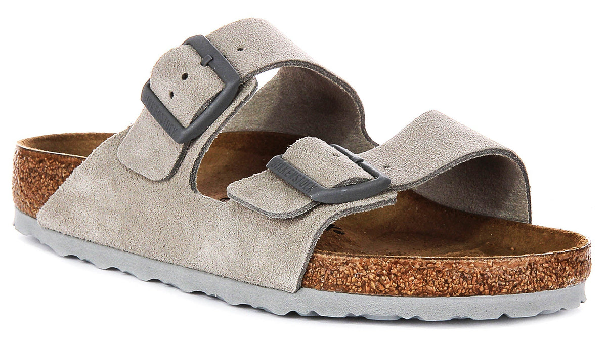 Sandales Birkenstock Arizona | Birko-Flor Stone pour femme - Coupe classique