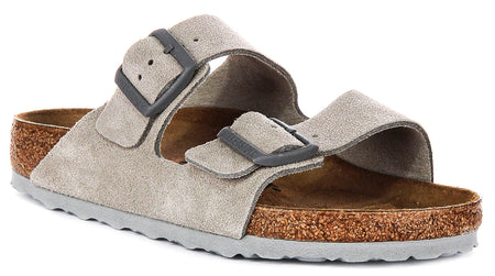 Sandales Birkenstock Arizona | Birko-Flor Stone pour femme - Coupe classique