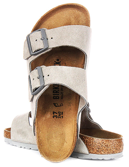 Sandales Birkenstock Arizona | Birko-Flor Stone pour femme - Coupe classique